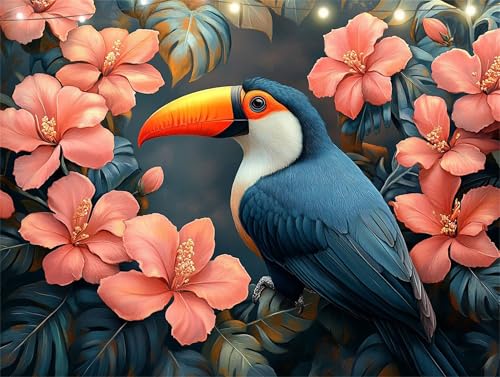 Diamond Painting Papagei Diamond Painting Erwachsene Orchidee Basteln Erwachsene, 5D Diamant Paintings Kits 25x35cm, Mosaikherstellung Bastelset für Wanddeko Wohnzimmer, Geschenke für Frauen K9-4682 von Yingeen