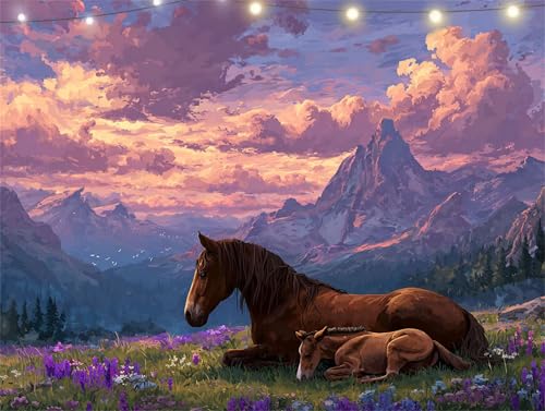 Diamond Painting Pferd Diamond Painting Erwachsene Berg Basteln Erwachsene, 5D Diamant Paintings Kits 80x105cm, Mosaikherstellung Bastelset Full Drill Cross Stickerei Malerei Kits für Wanddeko K9-1928 Diamond Painting Pferd Diamond Painting Erwachsene Berg Basteln Erwachsene, 5D Diamant Paintings Kits 80x105cm, Mosaikherstellung Bastelset Full Drill Cross Stickerei Malerei Kits für Wanddeko K9-1928 von Yingeen