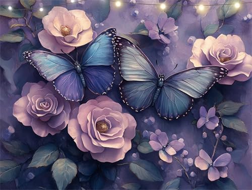 Diamond Painting Pfingstrose Diamond Painting Erwachsene Lila Basteln Erwachsene, 5D Diamant Paintings Kits 70x95cm, Mosaikherstellung Bastelset für Wanddeko Wohnzimmer, Geschenke für Frauen K9-3667 von Yingeen
