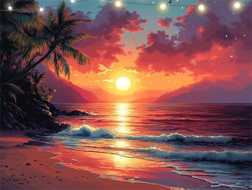 Diamond Painting Sonne Diamond Painting Erwachsene Meer Basteln Erwachsene, 5D Diamant Paintings Kits 70x95cm, Mosaikherstellung Bastelset, Cross Stickerei Malerei Kits für Wanddeko Wohnzimmer K9-3747 Diamond Painting Sonne Diamond Painting Erwachsene Meer Basteln Erwachsene, 5D Diamant Paintings Kits 70x95cm, Mosaikherstellung Bastelset, Cross Stickerei Malerei Kits für Wanddeko Wohnzimmer K9-3747 von Yingeen