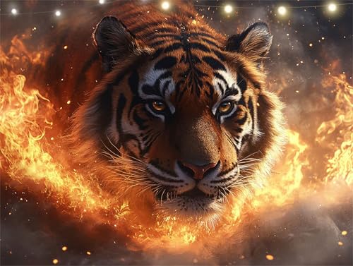 Diamond Painting Tiger Diamond Painting Erwachsene Flamme Basteln Erwachsene, 5D Diamant Paintings Kits 90x120cm, Mosaikherstellung Bastelset, Full Drill Cross Stickerei Malerei für Wanddeko K9-3449 Diamond Painting Tiger Diamond Painting Erwachsene Flamme Basteln Erwachsene, 5D Diamant Paintings Kits 90x120cm, Mosaikherstellung Bastelset, Full Drill Cross Stickerei Malerei für Wanddeko K9-3449 von Yingeen