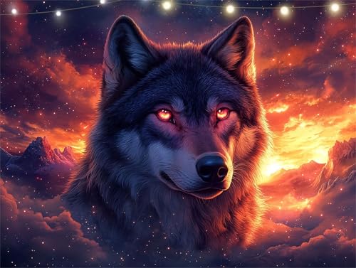 Diamond Painting Wolf Diamond Painting Erwachsene Sonne Basteln Erwachsene, 5D Diamant Paintings Kits 90x120cm, Mosaikherstellung Bastelset Full Drill Cross Stickerei Malerei Kits für Wanddeko K9-2709 Diamond Painting Wolf Diamond Painting Erwachsene Sonne Basteln Erwachsene, 5D Diamant Paintings Kits 90x120cm, Mosaikherstellung Bastelset Full Drill Cross Stickerei Malerei Kits für Wanddeko K9-2709 von Yingeen
