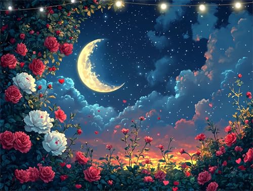 Mond Diamond Painting Erwachsene Rose Diamond Painting Set Diamant Paintings Bilder, 5D Crystal Strass Rhinestone Bastelset für Kinder Anfänger, Basteln Erwachsene für Wanddekoration 100x135cm K9-3500 Mond Diamond Painting Erwachsene Rose Diamond Painting Set Diamant Paintings Bilder, 5D Crystal Strass Rhinestone Bastelset für Kinder Anfänger, Basteln Erwachsene für Wanddekoration 100x135cm K9-3500 von Yingeen