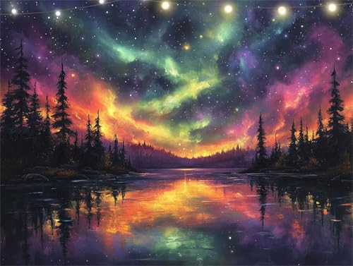 Sternenhimmel Diamond Painting Erwachsene Farbe Diamond Painting Set Diamant Paintings Bilder, DIY Crystal Strass Rhinestone Bastelset, Basteln Erwachsene für Wanddekoration Wohnzimmer 50x65cm K9-4755 von Yingeen