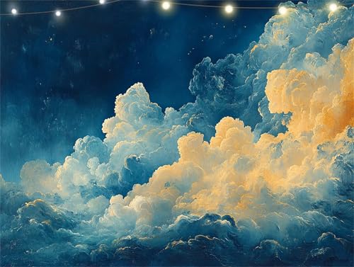 Sternenhimmel Diamond Painting Erwachsene Wolke Diamond Painting Set Diamant Paintings Bilder, DIY Crystal Strass Rhinestone Bastelset, Basteln Erwachsene für Wanddekoration Wohnzimmer 50x65cm K9-4715 von Yingeen