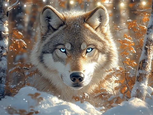 Wolf Diamond Painting Erwachsene Winter Diamond Painting Set Diamant Paintings Bilder, 5D Crystal Strass Rhinestone Bastelset für Kinder Anfänger, Basteln Erwachsene für Wanddekoration 30x40cm K9-5453 Wolf Diamond Painting Erwachsene Winter Diamond Painting Set Diamant Paintings Bilder, 5D Crystal Strass Rhinestone Bastelset für Kinder Anfänger, Basteln Erwachsene für Wanddekoration 30x40cm K9-5453 von Yingeen
