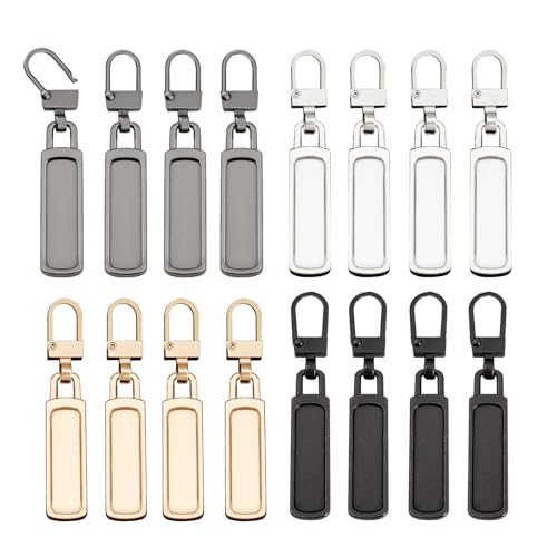 Reißverschluss Zipper,Yingtop 16 Stück Ersatzteile Reißverschluss Zipper, Ersatz Zipper Anhänger für Reißverschlüsse,Metall Zipper Pull Ersatzteile Abnehmbares Reissverschluss Zipper für Geldbörse von Yingtop
