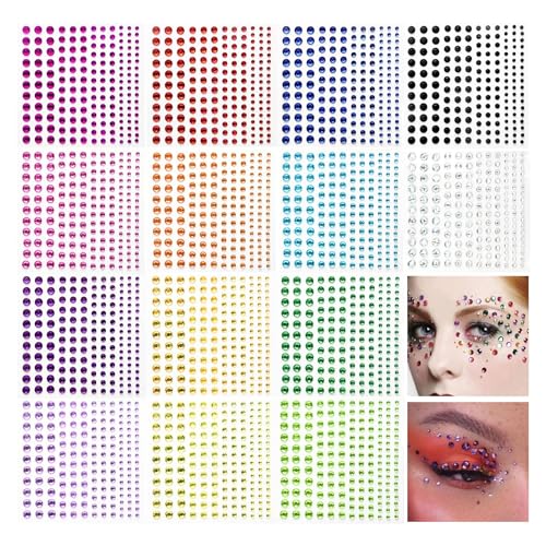Selbstklebende Diamant-Sticker für das Gesicht – 2310 Stück in 14 leuchtenden Farben, Gesichtsdekorationen für Partys, Festival-Make-up, Kinderhandwerk, dekorative Nägel und DIY Selbstklebende Diamant-Sticker für das Gesicht – 2310 Stück in 14 leuchtenden Farben, Gesichtsdekorationen für Partys, Festival-Make-up, Kinderhandwerk, dekorative Nägel und DIY von Yingtop