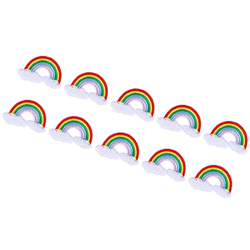 10-teilige Set von Lebendigen Wolken und Gemusterten Gestickten Applikationen, Farbenfrohen Stoffflecken Zum Nähen, Kleidungsstücken und Scrapbooking-Dekorationen, Kleidung Patching Supplies von Yinhing