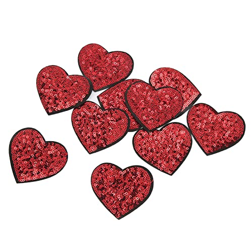 10pcs DIY -Nähbügeln Roter Herzfleck, Bestickte Anwendung für Nähen, Brautkleider, Geschenke, Taschen, Kleidungsdekoration und Reparatur. von Yinhing