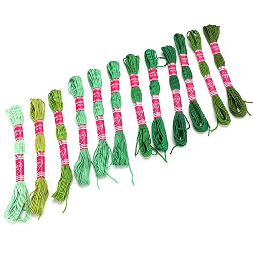 12 -teilige Stickwäsche -Faden -Set: Hochgeschädigte Fäden der Hellen Polyester für Stickerei - Ideal für Stickerei -Enthusiasten -Gruppenhandwerk und DIY -handgefertigte Projekte (PURPLE) (Grüne von Yinhing