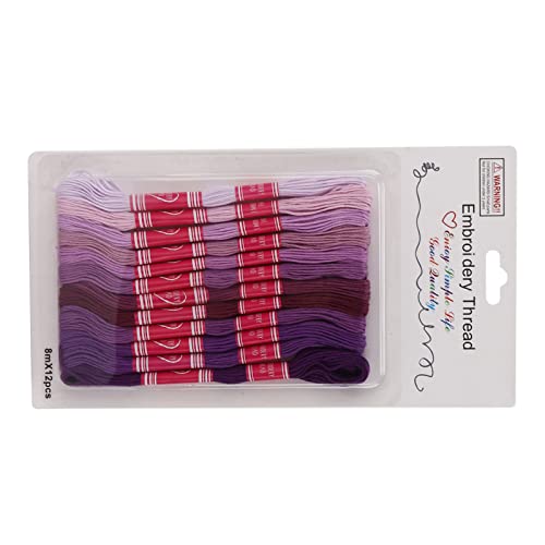 12 -teilige Stickwäsche -Faden -Set: Hochgeschädigte Fäden der Hellen Polyester für Stickerei - Ideal für Stickerei -Enthusiasten -Gruppenhandwerk und DIY -handgefertigte Projekte (PURPLE) von Yinhing