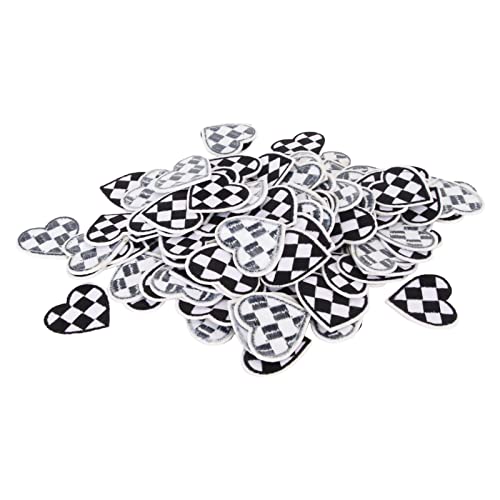 Applique -Flecken, Herzförmige Flecken 100 Stück Eisen auf Modischen Schwarzen Weißen Gittern für Taschen Zur Reparatur Applique -Flecken, Herzförmige Flecken 100 Stück Eisen auf Modischen Schwarzen Weißen Gittern für Taschen Zur Reparatur von Yinhing