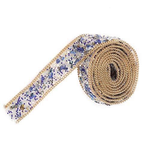Atemberaubendes Eisen auf Kristall Hochzeit Strassverkleidung - 1 M Länge, 2 Cm Breite, Vielseitige Verzierung für DIY -Kleidung, Taschen und Schuhe Dekoration, Helle Kristalle für Einzigartiges von Yinhing
