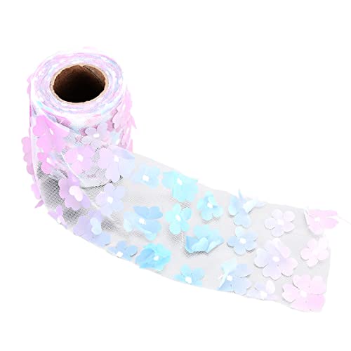 Blumen Tüll Brötchen, Funkelnde Tüllbrötchen Schöne DIY Flexible Blumen Tüll Rollen 8 Cm 10yd Exquisit Leuchtend Näher Spitze Weite Application Roll Spulen (Farbverlauf Lila) von Yinhing