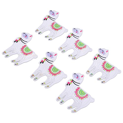 Buntes Cartoon Alpaka -Eisen auf Flecken - Set von 6, Baumwollstickte DIY Bastelflecken, Ideal für die Dekoration und Reparatur von Kleidungsstücken von Yinhing