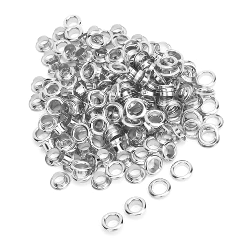 Craft Otelet TROMMET-Werkzeugset mit 6 Mm Messing Doppelseitiger Nieten für Kleidung und Accessoires Silber 100pcs Nieten für Lederhandwerkstaschen Schuhegürtel (SILVER) von Yinhing