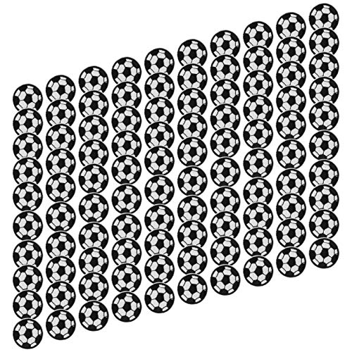 Fußball -Stickpatches Pack von 100 | 3 Cm Schwarz -weiße Dekorative Stoffaufkleber | DIY -Kleidungsdekoration für Jackenbeutel Hüte von Yinhing