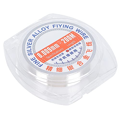 Lötdraht, Lötdrahtkernkern -Lötdraht 200 Meter Silber Draht Jumper Super Fine Silver Lötdraht für Fingerabdruck Motherboard Lötung Reparatur (0,009 mm) von Yinhing