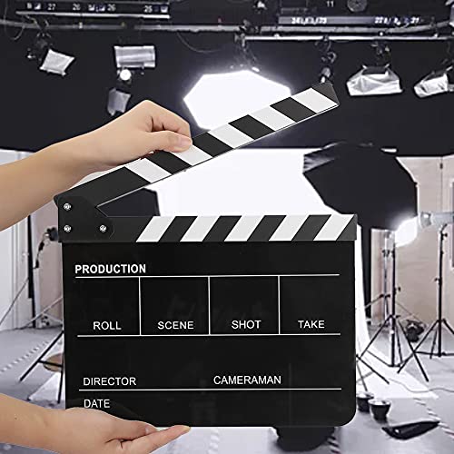 Professionelle Filmregisseure Clapboard, Acrylfilm -Filmregisseure Clapboard TV Movie Action Board Film Cut Prop Acryl Regisseur Szene Clapperboard Slate mit Stift (Buntes Whiteboard PAV1CWE3) von Yinhing