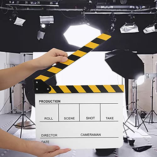 Professionelle Filmregisseure Clapboard, Acrylfilm -Filmregisseure Clapboard TV Movie Action Board Film Cut Prop Acryl Regisseur Szene Clapperboard Slate mit Stift (Buntes Whiteboard PAV1CWE3) von Yinhing