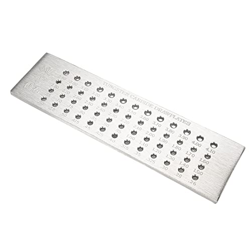 Rollmühle für Schmuck, 0,26-4,1 Mm Schmuckdraht-Drawplate Tragbare Schmuckwerkzeuge Wolframkarbiddraht Drawplate 52 Löcher Wolfram-Carbid-Stahl-Runde Ziehplatte für von Yinhing