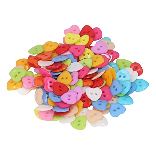 Yinhing 200pcs Herzförmige Knöpfe, Gemischte Farben Tasten Zum Malen von Dekoration Handgemachte Ornament und Nähverschlüsse von Yinhing