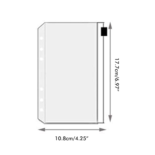 Yinhing A6 BINDER TOCKETS 12PCS Transparente PVC-Zip-Ordner Kunststoff 6-Loch-Budgetumschläge für Rechnungen, Karten, Fotos (A6-Reißverschlusstasche) von Yinhing