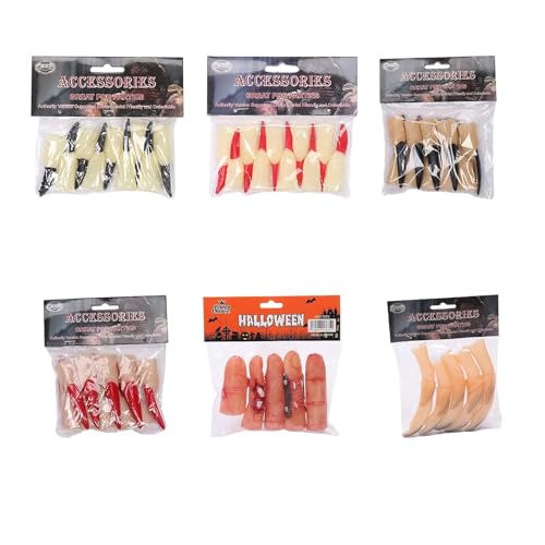 Yinhing Fake Finger, Gefälschte Finger Gruselige Gruselige Hexen Nägel 10pcs Halloween Fake Set Bloody Halloween Dekorationen für Cosplay -Party -Streichspielzeuge Yinhing Fake Finger, Gefälschte Finger Gruselige Gruselige Hexen Nägel 10pcs Halloween Fake Set Bloody Halloween Dekorationen für Cosplay -Party -Streichspielzeuge von Yinhing
