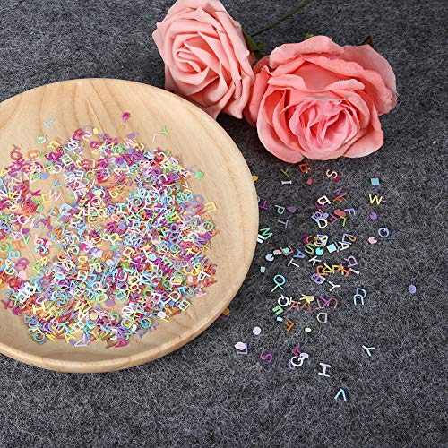 Yinhing Konfetti, Glitzer Konfetti Nageldekoration Material Accessoires Buntes Pailletten Geburtstag Hochzeitsfeier Tisch für Partydekoration, DIY -Kunsthandwerk, Premium -Nagelkunst (Brief) von Yinhing