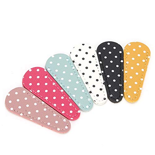 Yinhing Scherenscheide, Schere Schutzdeckel Polka Punkt Künstlicher Lederschutzschutz 6PCs Stickerei Schere Scheide Dot Scheide Craft von Yinhing