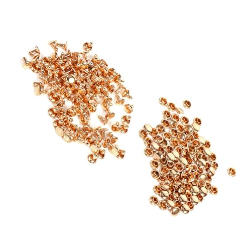 Yinhing Spikes, Punk Studs Spike Decoration 100 Sets 8 X 8 Mm Doppelkappe Nietebenen für Kleidungsstollen Dekoration (GOLD) von Yinhing