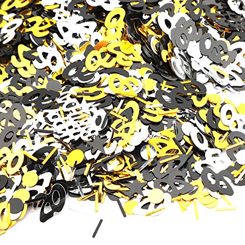 Yinhing Table Confetti Decoration Supplies für Geburtstag Jubiläumsfeier, 1500pcs Geburtstagsnummern Konfetti (20 Jahre alt) von Yinhing