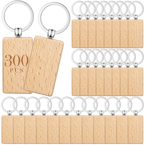 Yinkin 300 Stück Holz-Schlüsselanhänger, Rohlinge, Holzschlüsselanhänger, Bulk-Lasergravur, rechteckig, unlackiert, Schlüsselanhänger aus Holz, für DIY-Geschenke, Bastelarbeiten Yinkin 300 Stück Holz-Schlüsselanhänger, Rohlinge, Holzschlüsselanhänger, Bulk-Lasergravur, rechteckig, unlackiert, Schlüsselanhänger aus Holz, für DIY-Geschenke, Bastelarbeiten von Yinkin