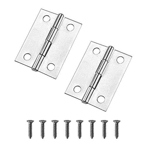 Yinpecly Kleine Schrankscharniere, 3,6 x 2,7 cm (L x B), Edelstahl, Mini-Retro-Türscharniere, winziges Scharnier für Kastenschränke, Schubladen, Möbel, dekorativer Schrank, silberfarben, 6 Stück von Yinpecly