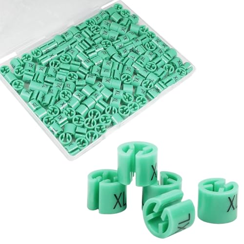 Yinpecly Kunststoff-Kleiderbügel-Größe, Farbcodierung, Kleidergrößenmarkierungen, passend für 3,5-mm-Stange für Kleidung, Schnappnummern-Etiketten, Zubehör, Farbcodierung, 150 Stück (Grün-XL) Yinpecly Kunststoff-Kleiderbügel-Größe, Farbcodierung, Kleidergrößenmarkierungen, passend für 3,5-mm-Stange für Kleidung, Schnappnummern-Etiketten, Zubehör, Farbcodierung, 150 Stück (Grün-XL) von Yinpecly