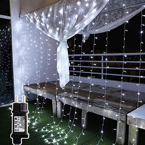 Yinuo Mirror 300 Leds, Led Lichterketten Vorhang Weihnachtsdeko Innen mit 8 Modi, IP44 für Weihnachten Kinderzimmer, Außen, Party, Hochzeit usw Weiß (3x3m) von Yinuo Mirror