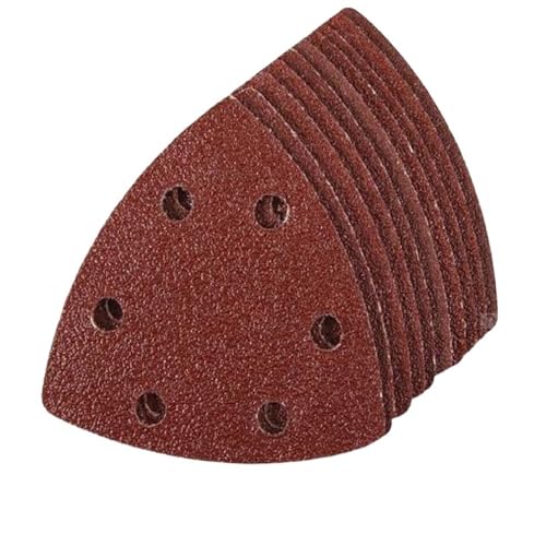 100 Stück Dreieck-Schleifpapier – 90 mm 6 Löcher Schleifer Klett-Schleifscheibe Schleifwerkzeuge for Schleifen Körnung 40–400 (Size : Mixed B) von Yinxi