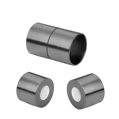 Magnetverschlüsse für 3, 4, 5, 6, 7, 8, 10, 12, 14, 15 mm Lederband-Armbandanschlüsse (Color : Black, Size : 10pcs x 8mm) von Yinxi