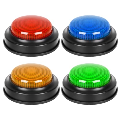 Game Buzzer, Buzzers für Quiz, 4 Stück Schnellantwort-Taste für Spielshow, Sound-Tasten für Quiz-Show, Familiennacht-Antwortwerkzeug für Raten, Wettbewerb von Yiohejy