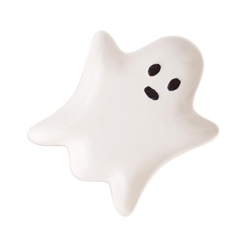 Niedliches Keramik-Tablett für Schmuck, Halloween-Teller, 3D- -Ornament-Tablett, staubabweisend, für Partys, oder Snacks, 13 x 11 x 1,7 cm von Yiohejy