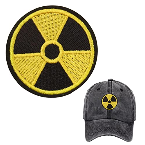 Nuklear-Patch, Symbol zum Aufbügeln, gefährliches Zeichen, bestickter Aufnäher zum Nähen oder Bügeln, leicht zu reinigen, Nuklear-Stickerei-Abzeichen für Kleidung Nuklear-Patch, Symbol zum Aufbügeln, gefährliches Zeichen, bestickter Aufnäher zum Nähen oder Bügeln, leicht zu reinigen, Nuklear-Stickerei-Abzeichen für Kleidung von Yiohejy