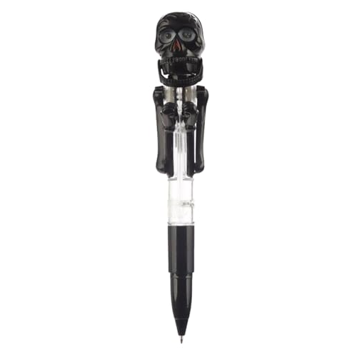 Skelett Boxstift Halloween Kugelschreiber Skelett Boxspielzeug mit LED-Licht zum Notieren Kritzeln oder Schreiben von Briefen für Klassenzimmer Bibliotheken von Yiohejy
