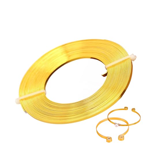 Yiohejy Aluminiumdraht, Farbiger Flacher Aluminium Draht Formbar, Handmade Schmuck Draht Deko Für Perlen Häkeln Strickaccessoires Ohrringe Armbänder von Yiohejy