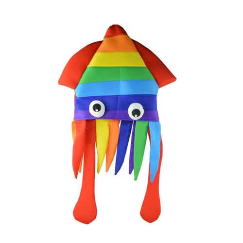 Yiohejy Oktopushut, lustige Marine Animal Toth Dress Accessoire für Erwachsene und Kinder, mehrfarbige Tintenfisch -Meeretier -Halloween -Kostümhut, für Kostümpartys, Karneval und Halloween Yiohejy Oktopushut, lustige Marine Animal Toth Dress Accessoire für Erwachsene und Kinder, mehrfarbige Tintenfisch -Meeretier -Halloween -Kostümhut, für Kostümpartys, Karneval und Halloween von Yiohejy