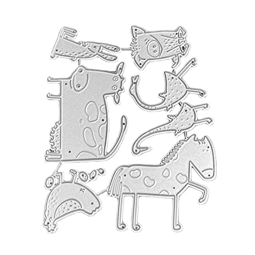 Schneiden Sie Tier-Stanzformen Kuh Pferd Gänseschnitt Schablonen Metallschablone Form, für Kartenherstellung DIY Scrapbooking Fotoalbum dekoratives Prägepapier einfach & lustig zu verwenden von Yiokii