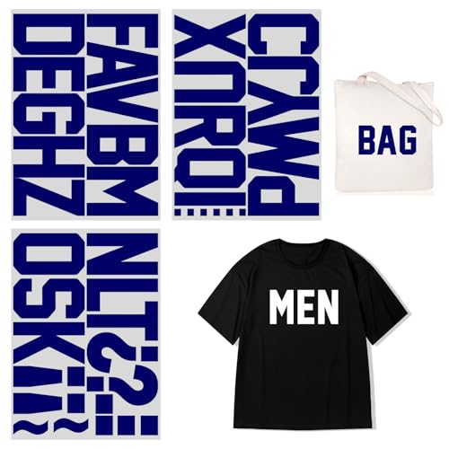 10,2 cm Bügelbilder zum Aufbügeln, Buchstaben, Alphabet, Stoff, Vinyl, DIY für Sporttrikots, T-Shirts, Kleidung, Spruch, Druck, Handwerk, Dekoration (blau) von Yiootop
