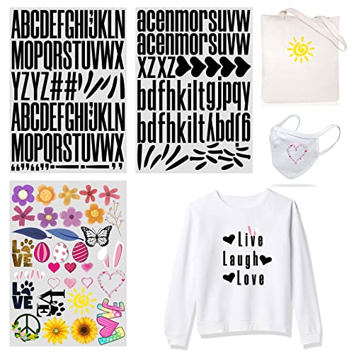 184 Stück Wärmeübertragung zum Aufbügeln 5,1 cm Großbuchstaben & 3,8 cm Kleinbuchstaben Stoff Vinyl Buchstabe DIY für Sport Trikots T-Shirts Kleidung Slogan Druck Handwerk Dekoration (Farbe 1) von Yiootop