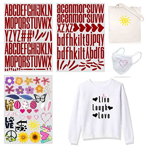 184 Stück Wärmeübertragung zum Aufbügeln 5,1 cm Großbuchstaben & 3,8 cm Kleinbuchstaben Stoff Vinyl Buchstaben DIY für Sport Trikots T-Shirts Kleidung Slogan Druck Handwerk Dekoration (Farbe 3) von Yiootop