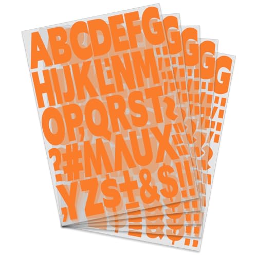 270 pcs 2 Zoll Eisen auf Buchstaben Wärmeübertragung Alphabete für Sport Trikots T-Shirts Team Name Kleidung Slogan Druck DIY Handwerk Dekoration (5 Blätter Orange) von Yiootop